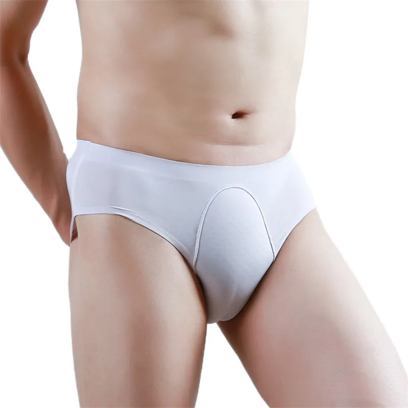 Мужское нижнее белье для геев Сексуальные Трусы Ice Шелковый мужской скрывает