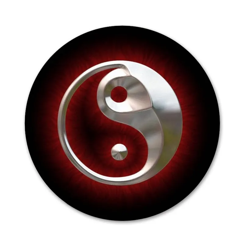 Логотип Yin Yang китайские мистические значки металлические для украшения одежды