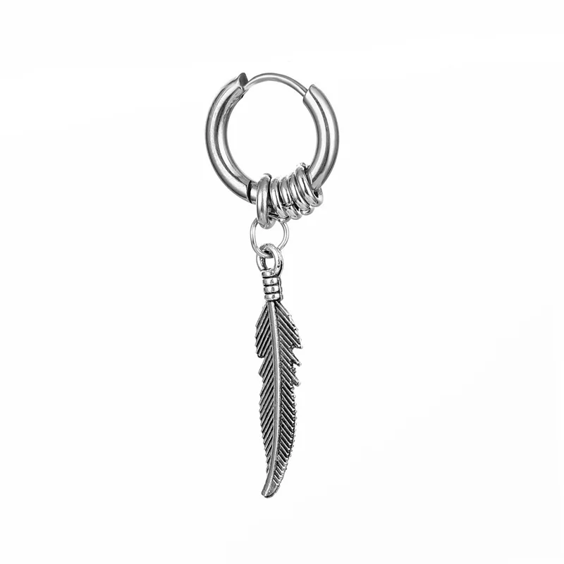 

Wish Card Earrings For Women Silver Stainless Steel With Diamond Feather Simple Fashion Beads Earrings Treasure Gift to Friends