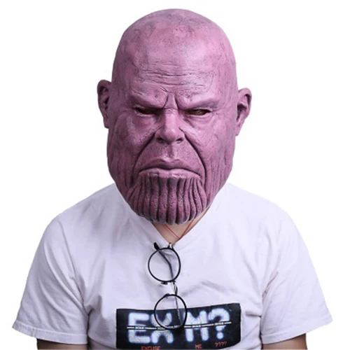 Thanos Mask Фильм Мстители Косплей Маска Таноса Капитан Америка щит Железный человек перчатки руки маска супергероя оружие вечерние реквизит - Цвет: Thanos Mask