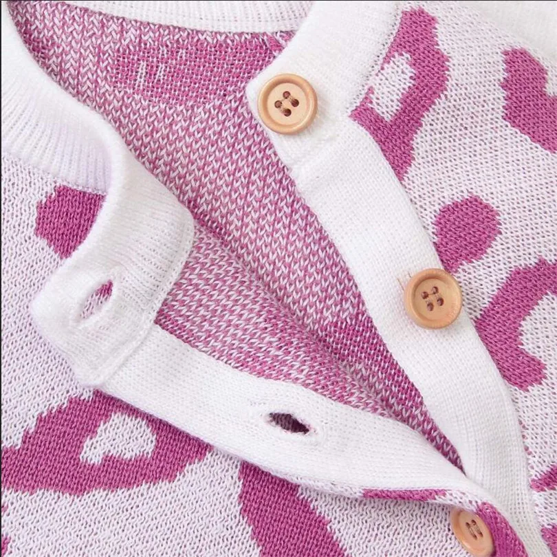 Детский трикотажный комбинезон с леопардовым принтом длинным рукавом | Мать и