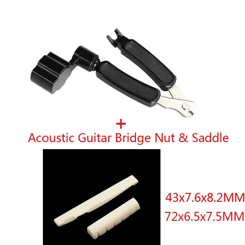 with nut and saddle 3 в 1 многофункциональная гитарная струнная намотка струнная штифт Съемник струнный резак инструмент для настройки гитары аксессуары для гитары - Цвет: with nut and saddle