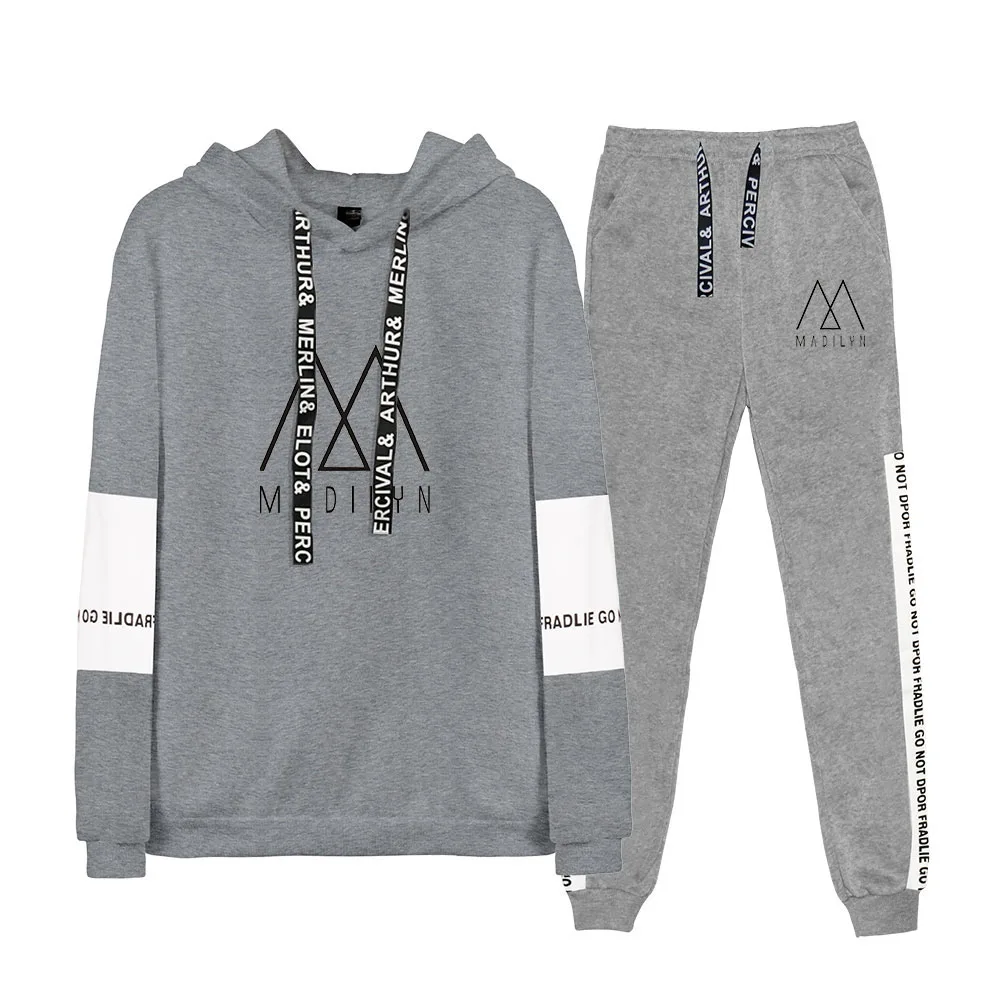 

Madilyn spring hot letter printing all-match casual all-match sports hoodie sportswear hooded sweatshirt trousers two-piece suit