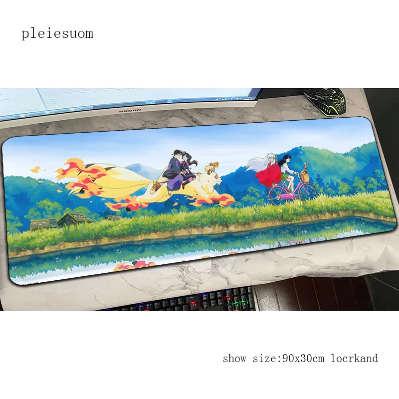 

inuyasha mouse pad 900x300x4mm Computer mat 3d gaming mousepad large cute padmouse keyboard games pc gamer desk