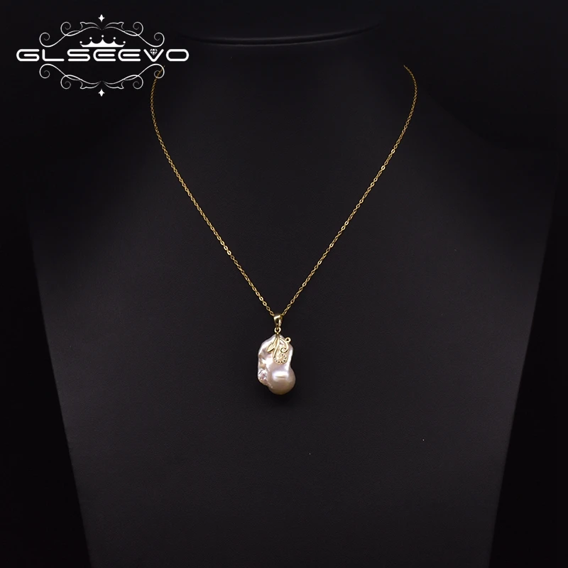 Женское ожерелье из серебра 925 пробы с натуральным жемчугом|Ожерелья| |