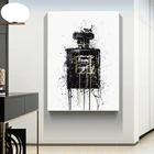 Картина на холсте для гостиной, черный флакон для духов, плакат абстрактного искусства
