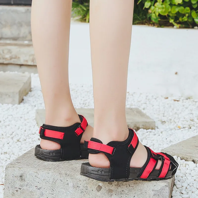 

2021 Sandals Women's Summer New Fashion Women's Sandals All-match Solid Color Ladies Outdoor Leisure Open-toed Flat Sports Sanda