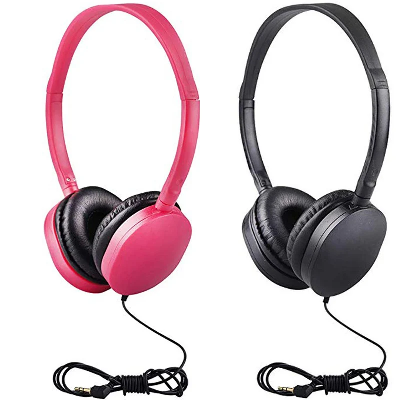 Black and Rose pink Детские наушники складные регулируемые проводные наушники гарнитура с 3,5 мм аудио разъем для детей Mp3 Смартфон - Цвет: Black and Rose pink