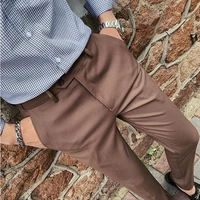 2021 brand clothing mens high quality groom dress suit pantsmale slim fit pure color business suit trousers 29 36