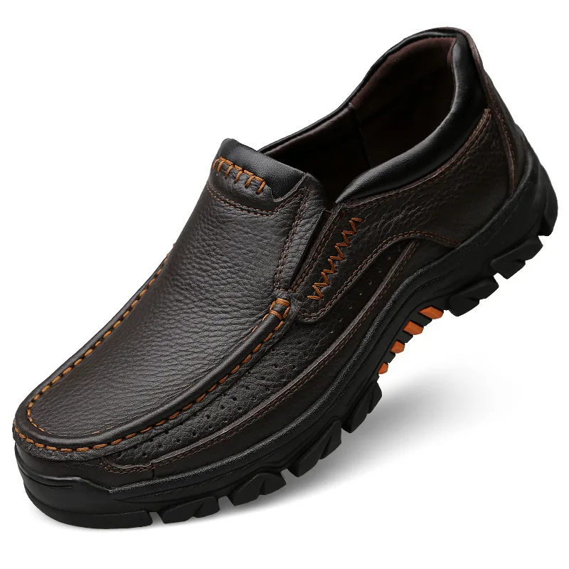 Genuine Leather Male Loafers Business Formal Shoes Men Slip on Soft Office Wedding Italian Dress HC-627 | Обувь