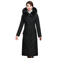 2121 winter down parka coat women big fur collar hooded down jacket coat female long warm white duck down overcoat plus size 5xl