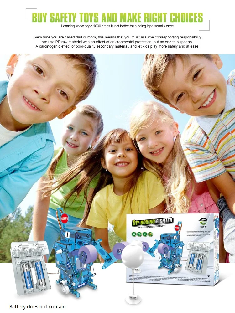 Собери сам РК-робота: игрушка боксерская битва на пульте управления для мальчиков, обучающая на Рождество.