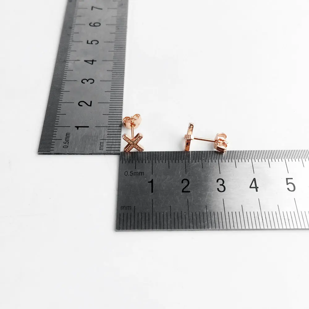 Серьги-гвоздики в форме буквы X для женщин и девушек высококачественные серьги с
