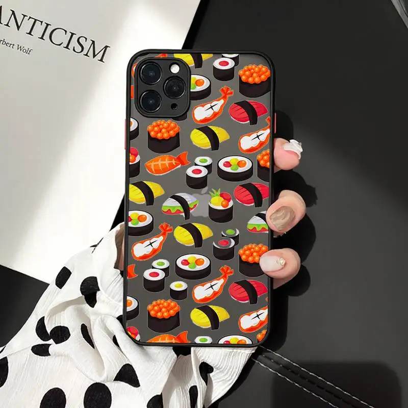 

Japanese food Sushi Phone Cases matte transparent For iphone 7 8 11 12 plus mini x xs xr pro max cover