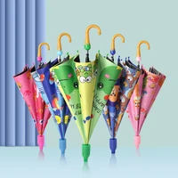 childrens umbrella windproof portable folding long handle black rubber kindergarten pupils sunshade rain umbrella parasol cover