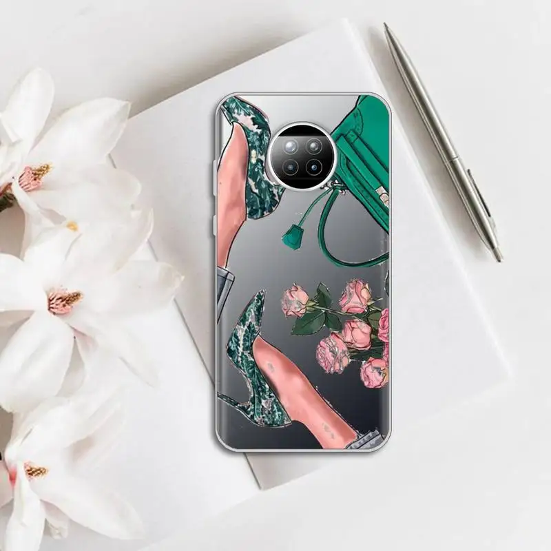 

Girl Boss Pink Women Cartoon Phone Case Transparent for Xiaomi Redmi note 10 t 8 9 pro lite 11