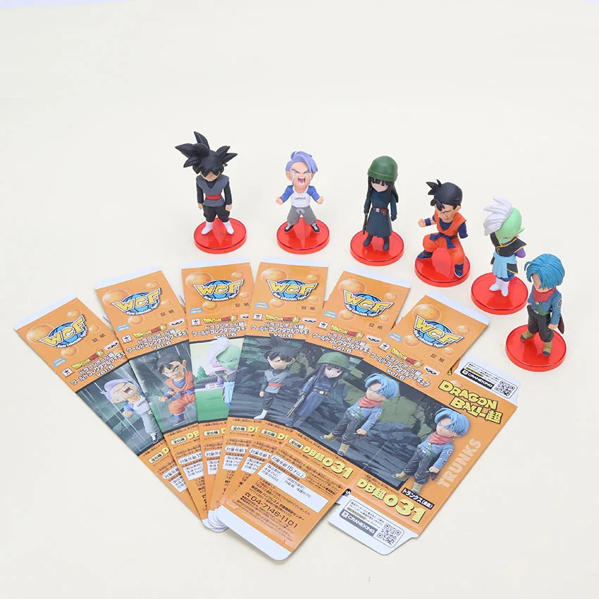 with box 6 шт./компл. 6 см Dragon ball Acion рисунок Сон Гоку черный Мужские Шорты для купания Zamasu Модель ПВХ фигуркы игрушки Рождественский подарок - Цвет: with box