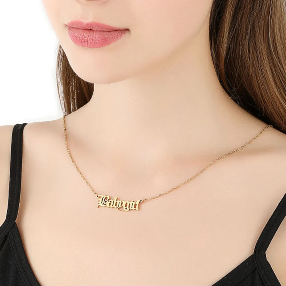 2020 Hot Fashion Baby Girls Necklace Babygirl English Letter Pendant Stainless Steel Mom Girlfriend Jewelry | Украшения и