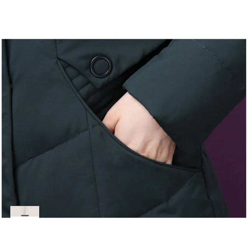 

Oversized 6XL Fox fur hooded parkas winter jacket middle-aged ladies warm thicken long coat windproof rainproof women outwear