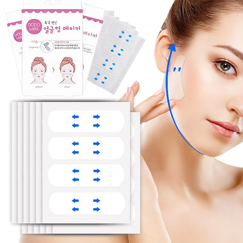 40 шт./компл. невидимые тонкие наклейки для лица линия V образная лента против