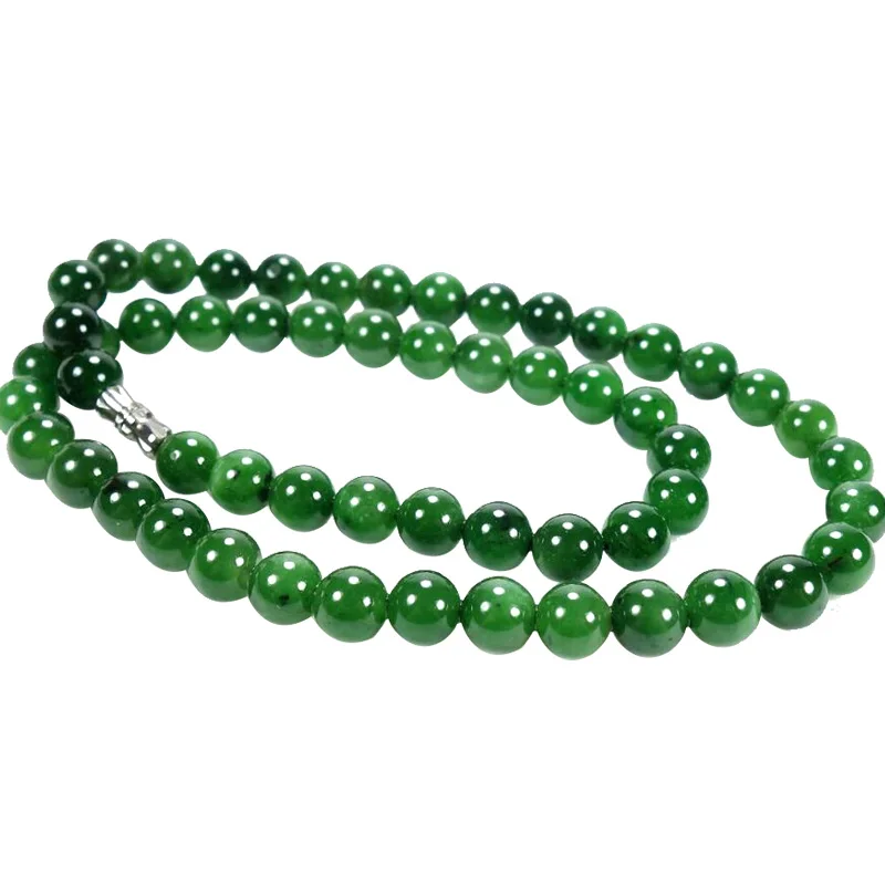 Натуральное зеленое Нефритовое ожерелье из нефрита для помолвки юбилей на