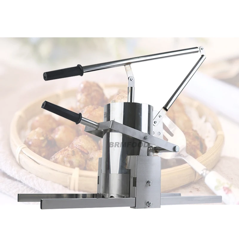 

Home Use Small Hand Press Meat Ball Maker Stainless Steel Manual Stuffed Fish Meatball Extruding Forming Machine