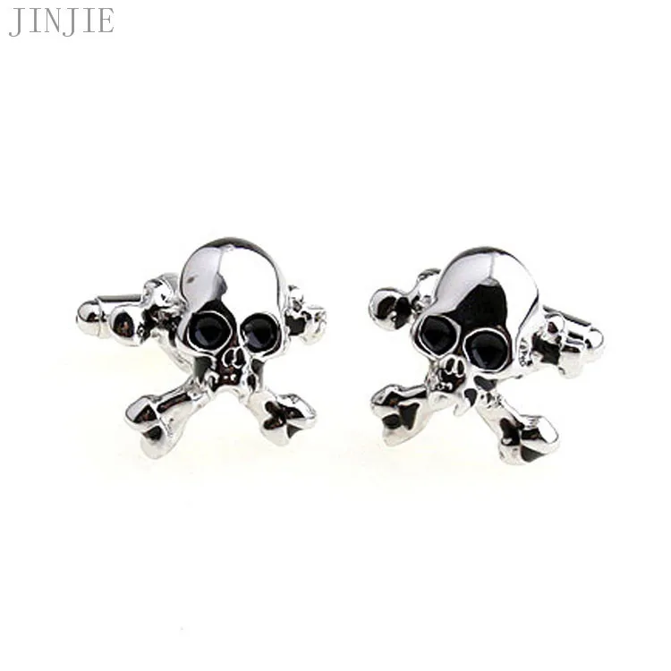 Веселые пиратские запонки с черепом на Хэллоуин глянцевые металлические для