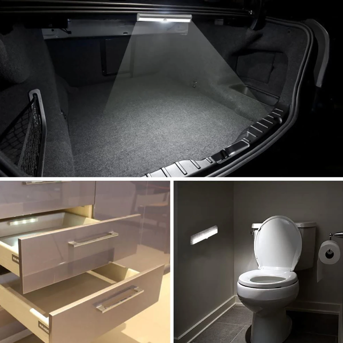 

2 Pcs PIR LED Motion Sensor Light Cupboard Wardrobe Bed Lamp LED Under Cabinet Night Light For Closet Stairs Kitchen Warehouse