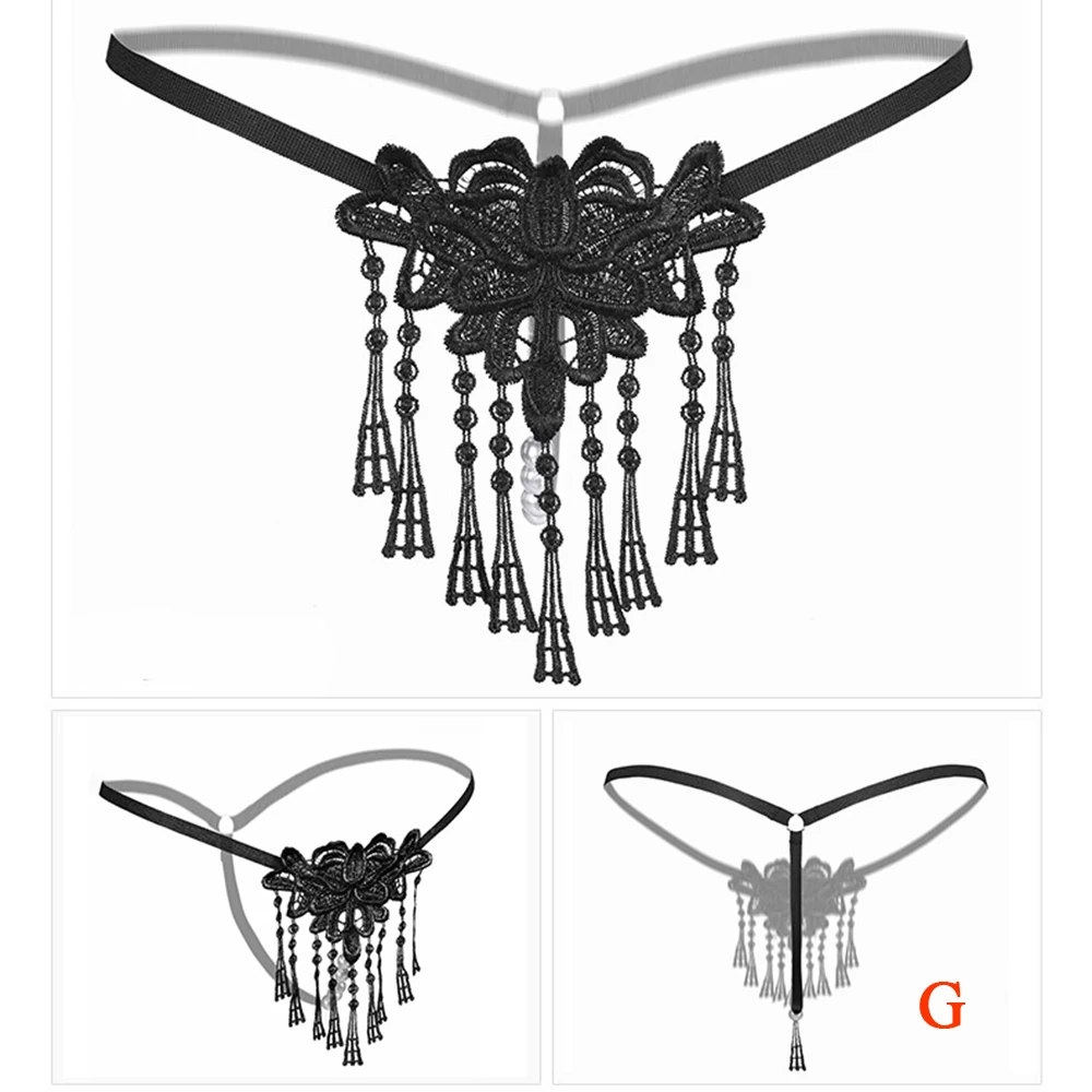 Женские сексуальные кружевные трусики с открытой промежностью массажные
