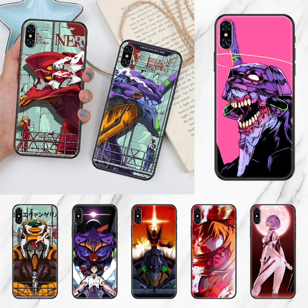 

Evangelions Phone Case Cover Hull For iphone 5 5s se 2 6 6s 7 8 12 mini plus X XS XR 11 PRO MAX black tpu prime luxury