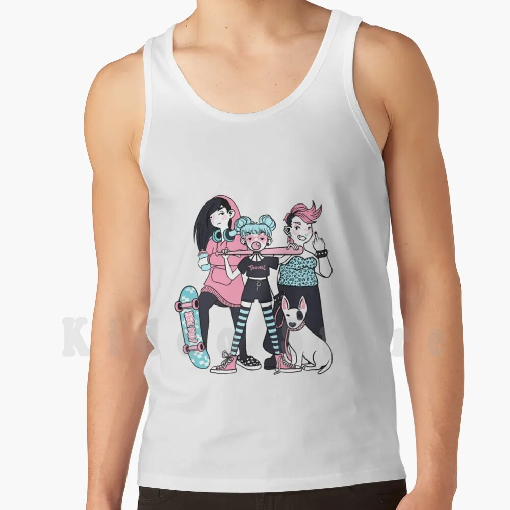 

Майка для девушек, жилет, 100% хлопок, для девушек, Power Grl Pwr, альтернативный феминистский опрыскиватель, Скейтер