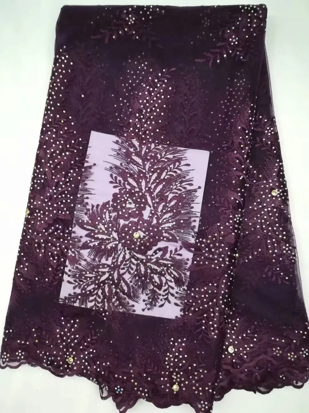 

2018 African Lace Fabric High Quality Lace with 3D Flowers French Tulle Lace Fabric with Beads For African Parties