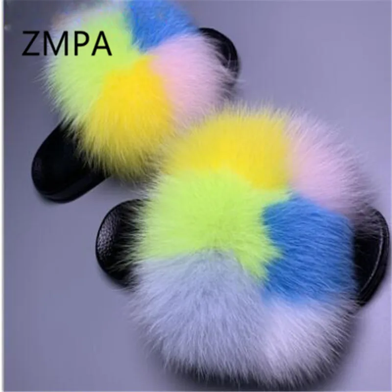 Оптовая продажа женские меховые тапочки Детские/Детские шлепанцы Женская