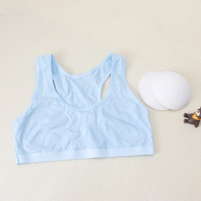 

Cotton Young Girls Kid Underwear For Sport Wireless Small Training Puberty Bras