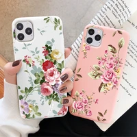 spring retro bloom flowers phone cases for iphone 6s 7 8 plus se 2020 12 11 13 pro max x xr xs max soft silicone cover shell