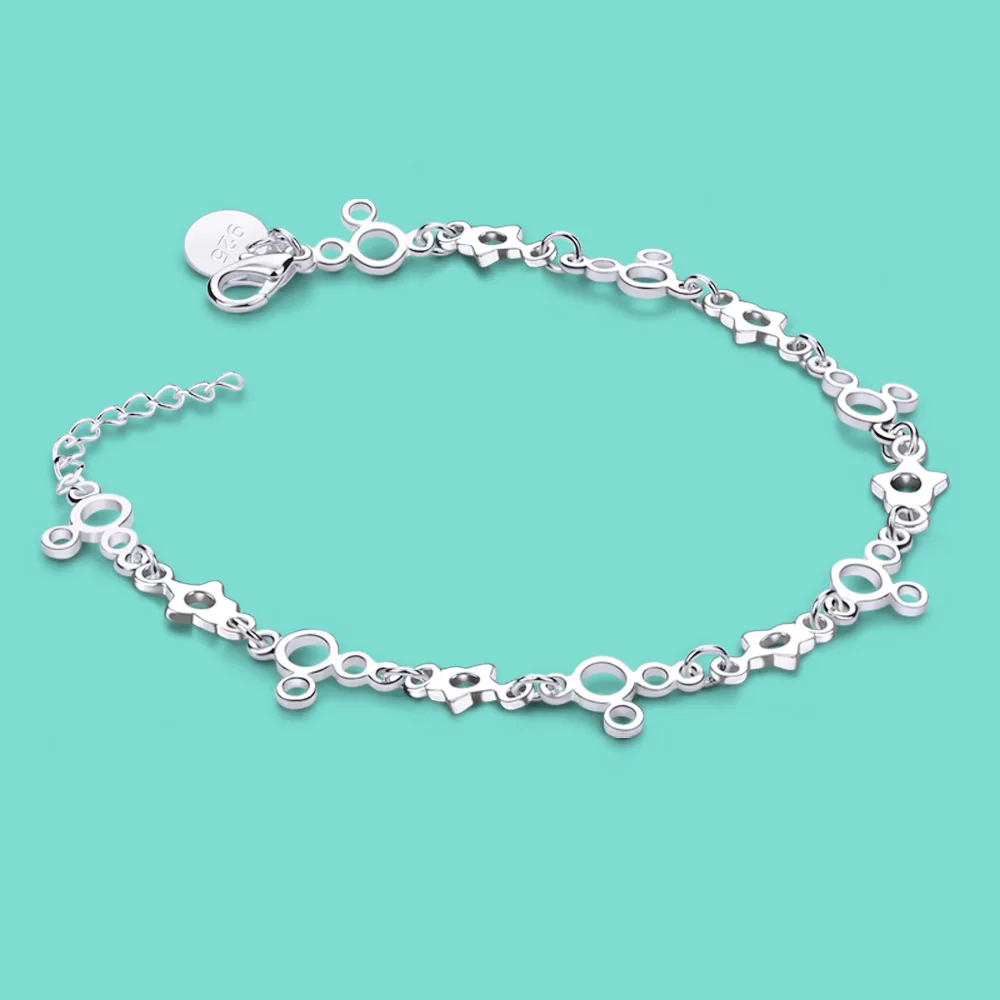 Женский серебряный браслет милый Микки из твердого серебра женские популярные