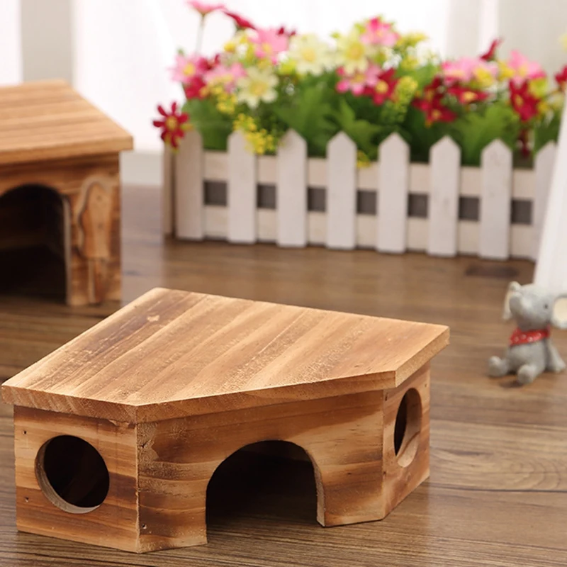 Натуральное дерево для небольшого животного питомца домик хомяка кровать Лето