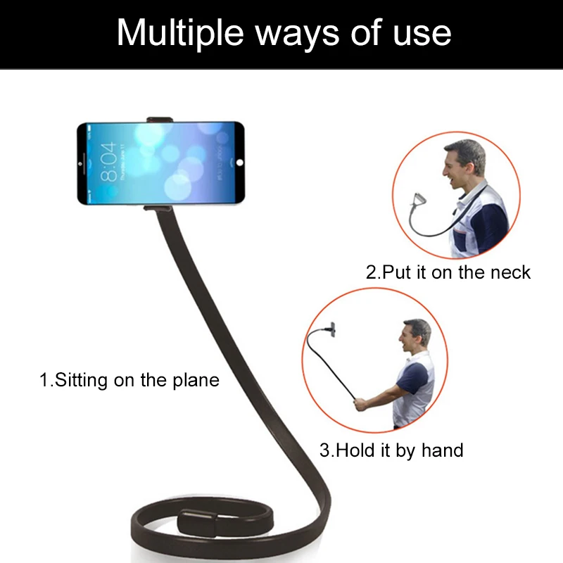 universal lazy bracket long arm flexible for women men 360 clip mobile cell phone holder car bed desk table stents adjustable free global shipping