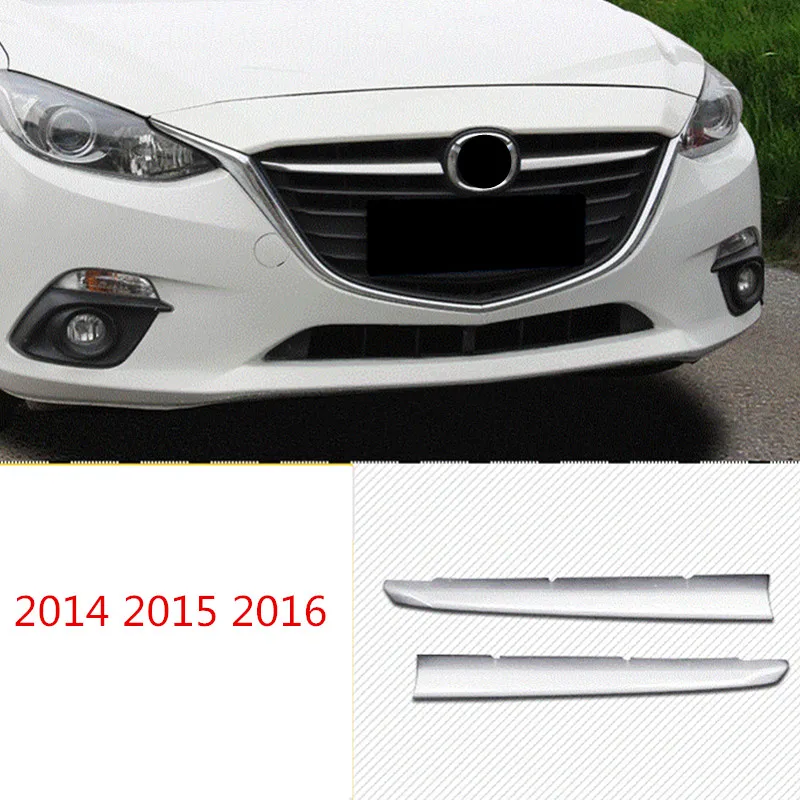 Глянцевая Хромированная передняя решетка для гриля 2 шт. отделка Mazda 3 2014 2015 2016 BM