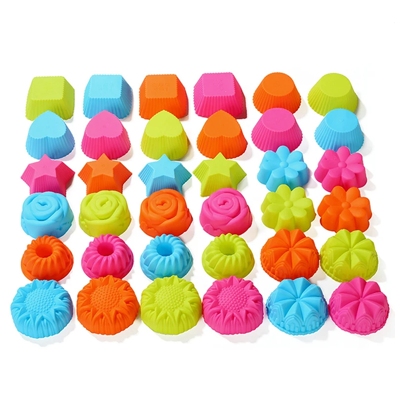 24 /36 шт./компл. силиконовая форма для выпечки в форме цветка сделай сам круглая