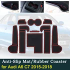 Противоскользящая резиновая накладка на дверь для Audi A6 C7 2015  2018 2016 2017 4G RS6 S6 S line RS 6, коврик с пазами, аксессуары для интерьера автомобиля