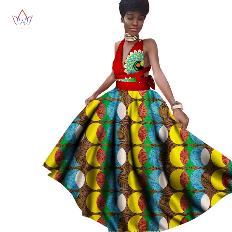 Одежда в африканском стиле женские платья Bazin Riche без рукавов макси платье для
