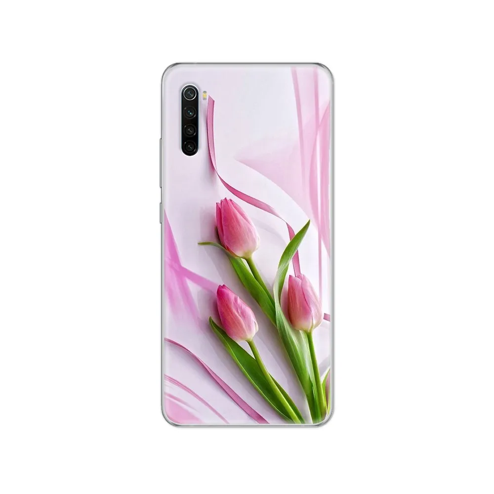 Красивый прозрачный чехол из ТПУ с изображением цветов гвоздики Etui для телефона