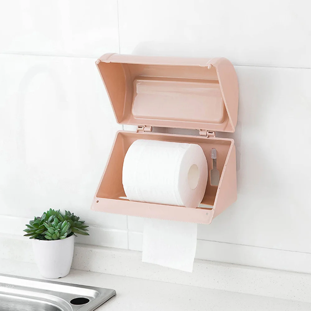 

1PC Toilet Free Punching Tissue Box Waterproof Paper Roll Holder Wall-mounted Bathroom Paper Towel Holder Tissue Organizer