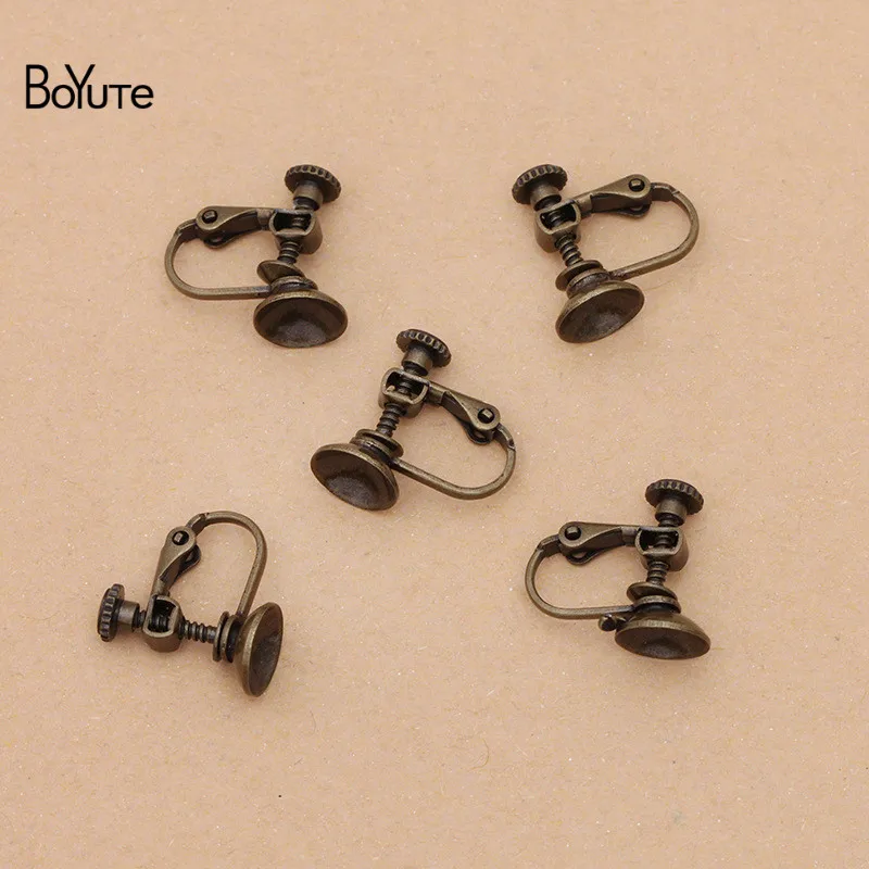 Зажим для ушей BoYuTe (20 шт./лот) латунный зажим с 8 мм основанием чашки сделай сам