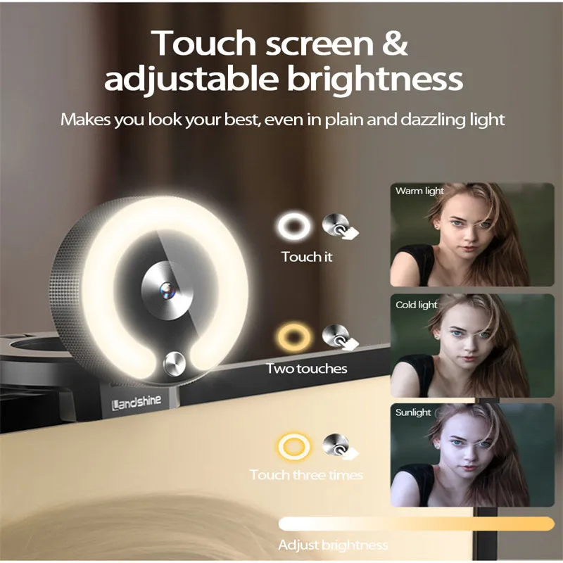 

Web Camera Usb External 1080p/2K HD Live Beauty Camera For Laptop Computer Auto Zoom Live Beauty Fill Light Ultra Wide-angle