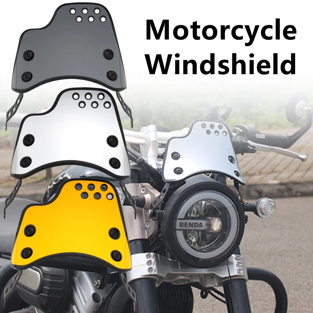 3цвета Мотоцикл Ветровое стекло Ветрозащитник Универсальное для Harley Honda Yamaha Kawasaki Suzuki 6.5"-9.45" Фара включена.