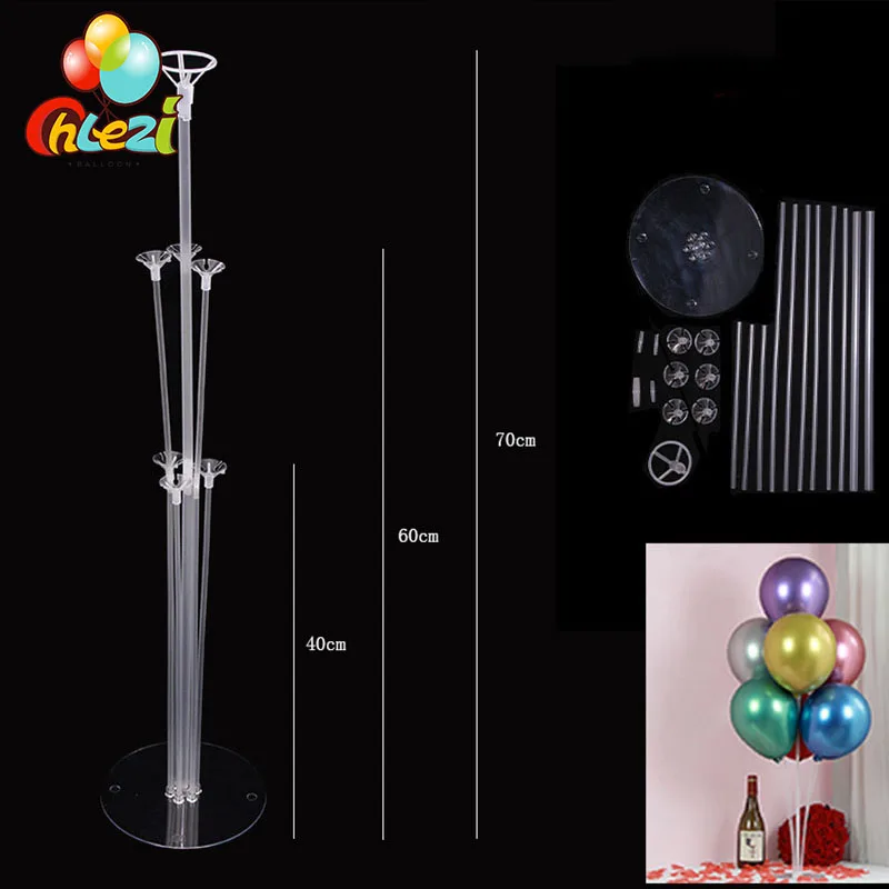 

7 Tubes Balloons Stand Balloon Holder Column Plastic Balloon Stick Baby Shower Kids Adult Birthday Party Wedding Decor Supplies
