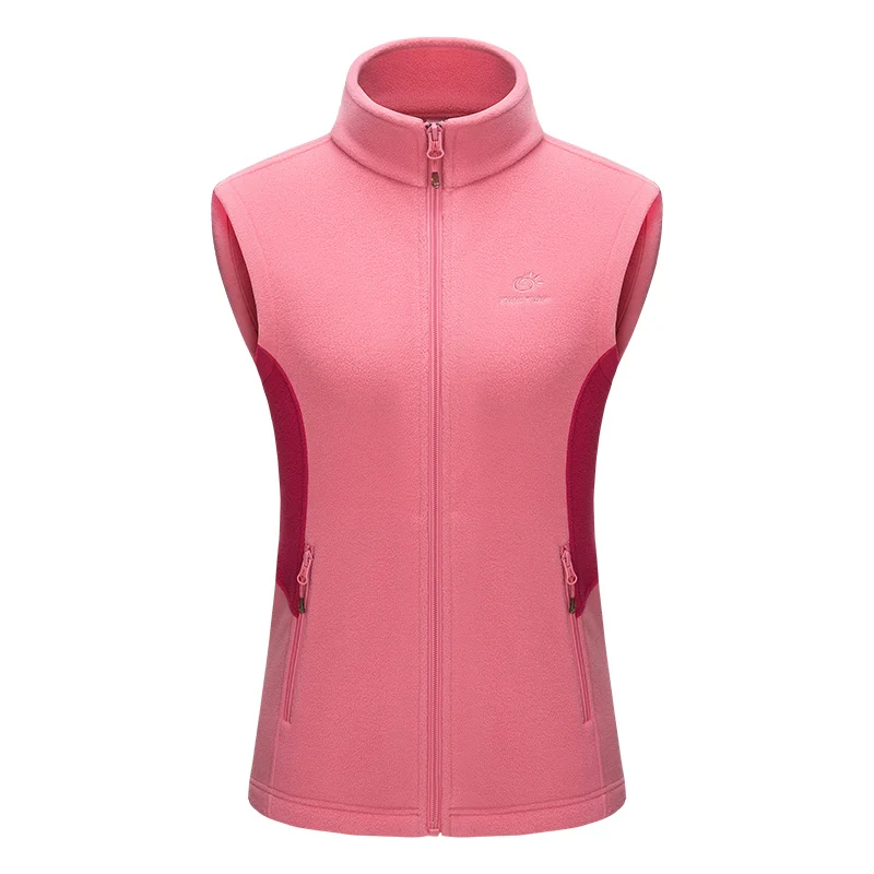 Women Pink TECTOP, женская и Мужская Флисовая жилетка, куртка-безрукавка для спорта на открытом воздухе, Термальный жилет для альпинизма, кемпинга, лыжного спорта, треккинга, Мужское пальто VA678 - Цвет: Women Pink