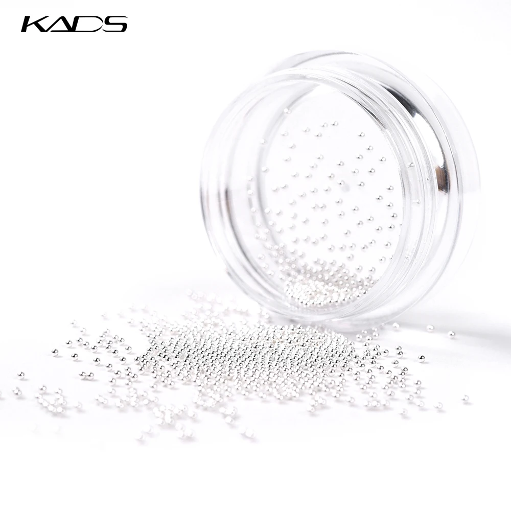 Kads новое прибытие 3д золотой стальной шарик блеск ногтя украшения Очаровательная